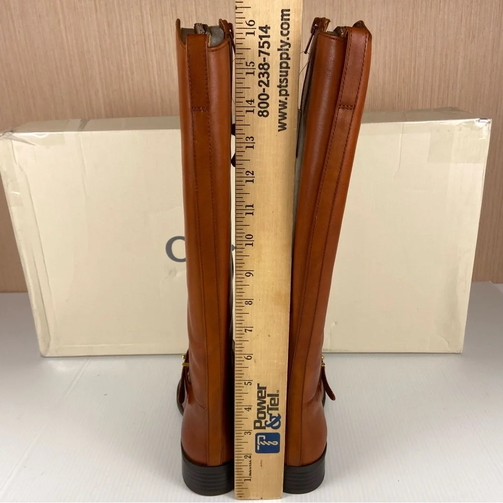 NIB ON 34th Firesel Cognac Leather Riding Boots Size 5